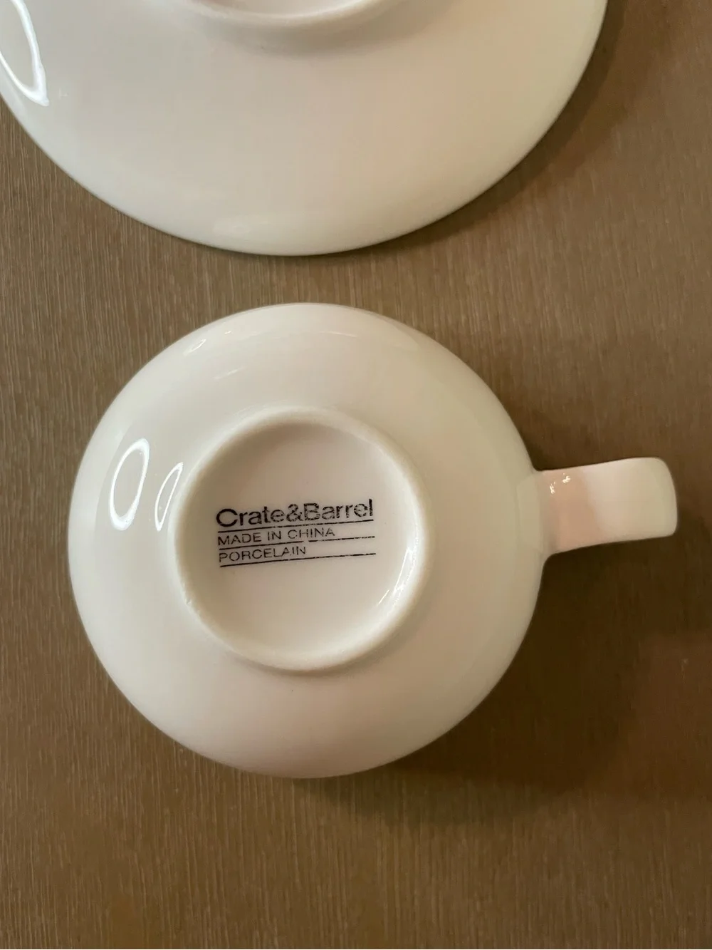 Crate&Barrel porcelain cup and saucer set